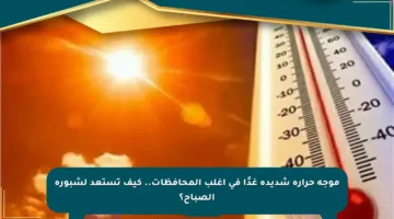 موجة حرارة شديدة غدًا في أغلب المحافظات.. كيف تستعد لشبورة الصباح؟